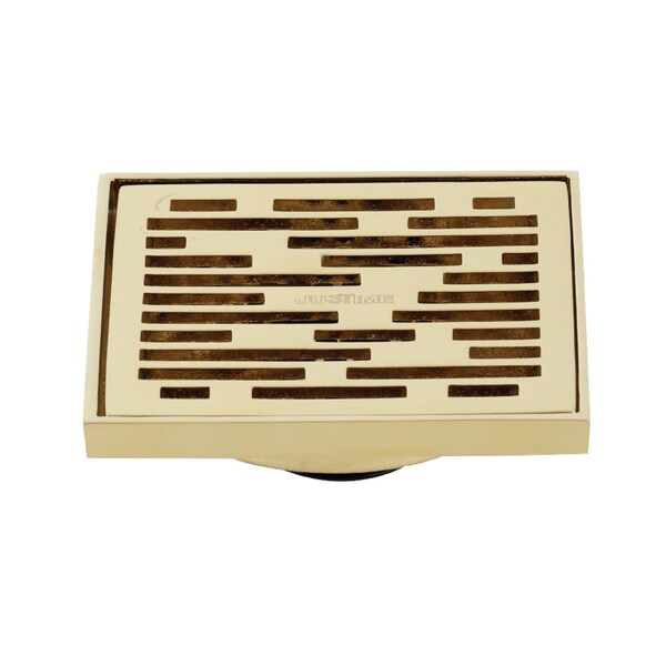 BSF6310PB Watercourse Transit 4" Square Grid Shower Drain, Brass